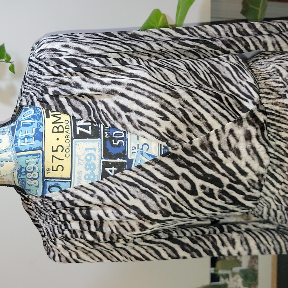 Michael Kors Zebra Print V-neck Dress Small